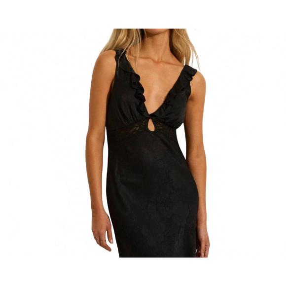 NEW AUGUSTE THE LABEL aida midi dress in black - Picture 3 of 4